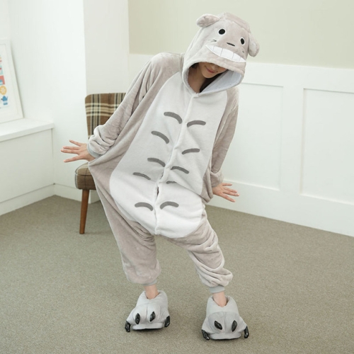 

Adults Animal Pajamas Set Cartoon Women Men Winter Unisex Flannel Stitch Pajamas, Color:Totoro(M)