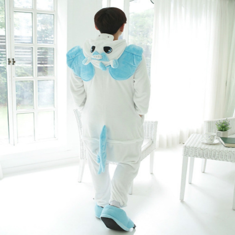 

Adults Animal Pajamas Set Cartoon Women Men Winter Unisex Flannel Stitch Pajamas, Color:Blue Unicorn(XL)