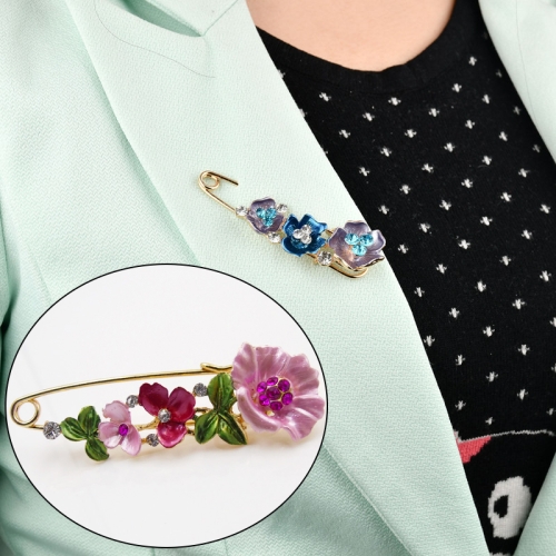 

Vintage Female Pins and Brooches Collar Lapel Pins Badge Flower Rhinestone Brooch Jewelry(Tulip Rose Red)