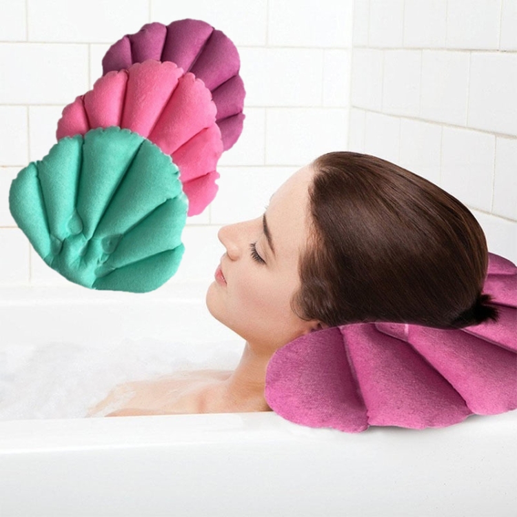 

5 PCS Shell Shaped Soft Bathroom Pillow Home Comfortable Spa Inflatable Bathtub Cushion, Random Color Delivery