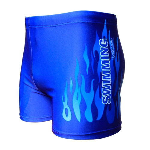 

Flame Pattern Men Male Swim Trunks Beach Shorts Swimming Wear Briefs Swimsuit, Size:XL(Full blue)