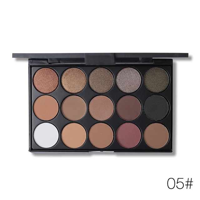 

Shimmer Matte Eyeshadow Palette Makeup Kit Pigment Glitter Eye Shadow Nude Smoky Palette Cosmetics(E15_5（5#）)