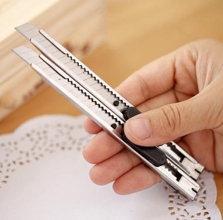

3 PCS Utility Knife DIY Art Cutter School Office Tools Paper Cutter(Silver)