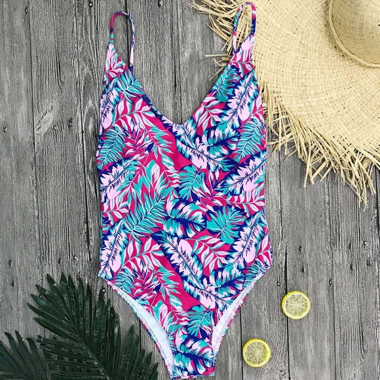 

Sexy One-piece Printed Backless Bikini Swimsuit for Women, Size:XL(BR18033B1)