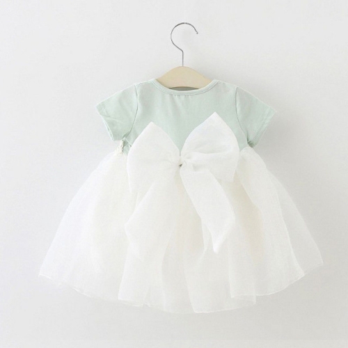 

Girls Splicing Lace Mesh Princess Dress with Bow-knot, Kid Size:70cm(Green)