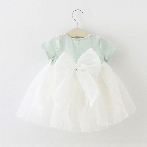 

Girls Splicing Lace Mesh Princess Dress with Bow-knot, Kid Size:100cm(Green)