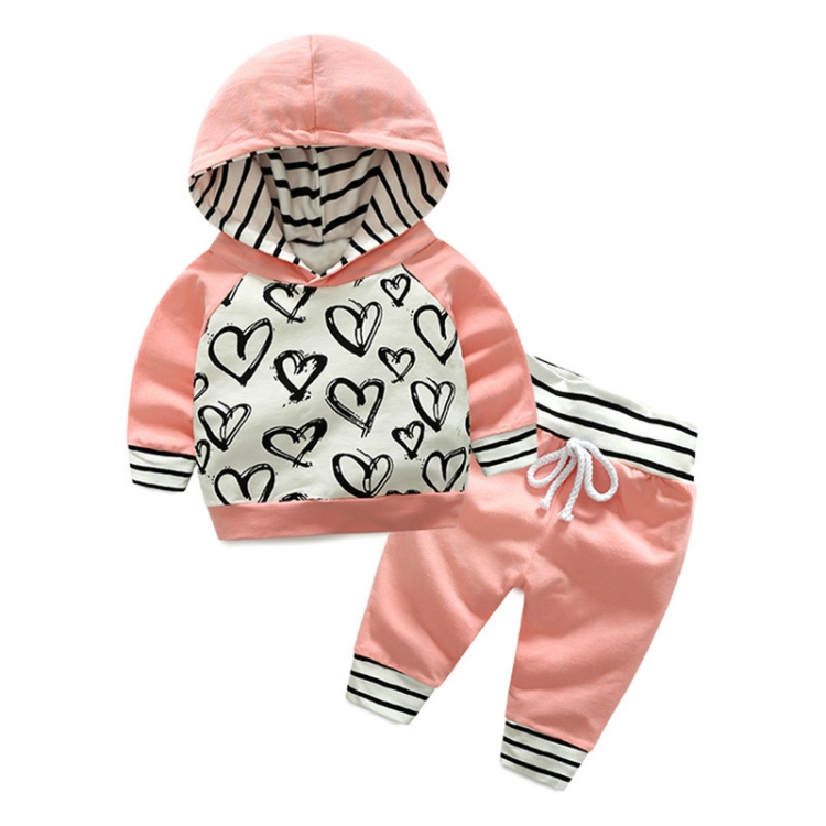 

Boys and Girls Sweater Suits Printed Love Children Cotton Hoodies, Size:100cm(As Show)