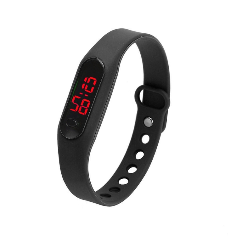 

Delicate Sports Watches Rubber LED Women Mens Date Sports Bracelet Digital Wrist Watch(Black)