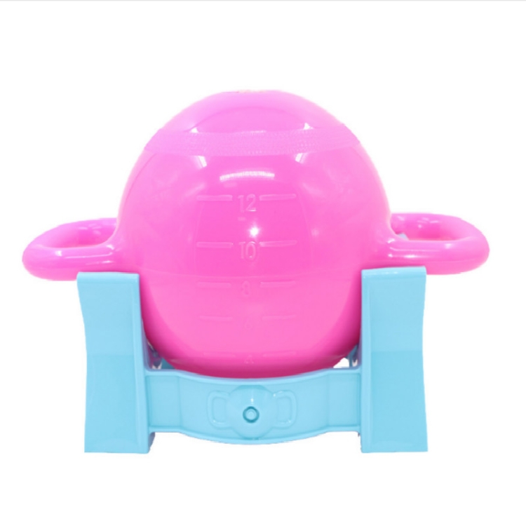 

Female Yoga Fitness Dumbbell Water Injection Kettle Bell Double Ear Handle Kettle Bell Sports Equipment(Rose Red + Base)