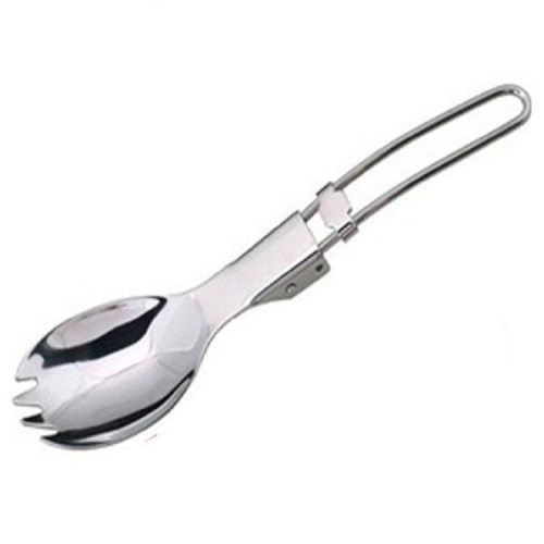 

2 PCS Outdoor Camping Hiking Stainless Steel Metal Fork Spoon Tableware Cookout Picnic Folding Spork