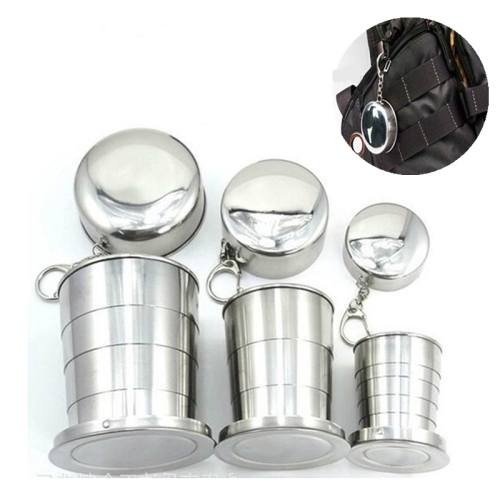 

Stainless Steel Camping Folding Cup Traveling Outdoor Camping Hiking Mug Portable Collapsible Cup S 60ML
