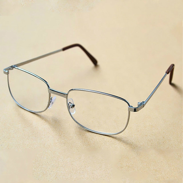 

Full Metal Frame Resin Lenses Presbyopic Glasses Reading Glasses +1.50D(Silver)