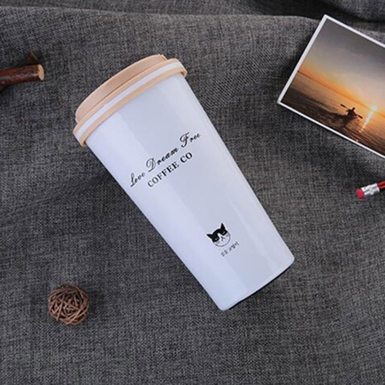 

500ML Portable Stainless Steel Creative Gift Coffee Cup Office Vacuum Thermos Mug(White)