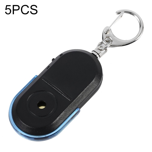 

5 PCS Portable Anti-Lost Alarm Key Finder Wireless Whistle Sound LED Light Locator Finder(Blue)