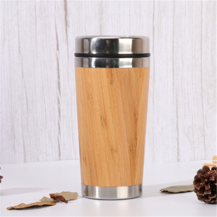 

Stainless Steel Bamboo Thermos Cup Office Mesh Water Cup with Filter, Capacity:450ml