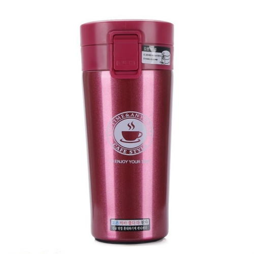 

Double Wall Stainless Steel Vacuum Flasks 380ml Car Thermo Cup Coffee Tea Travel Mug Thermol Bottle, Capacity:380ml(Red)
