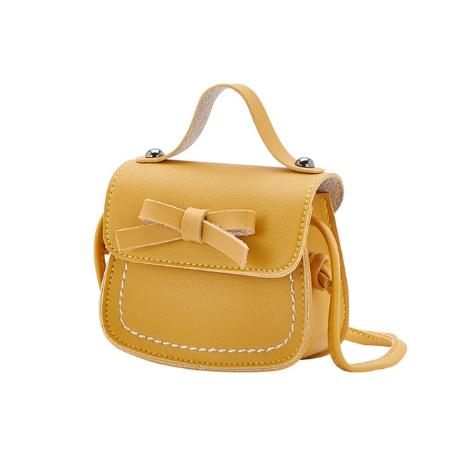 

Cute PU Kids Bag Coin Pouch Baby Wallet Shoulder Bag(Yellow)