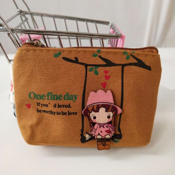 

Cute Canvas Coin Bag Zipper Wallet Card Purse(Yellow)