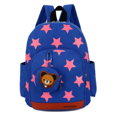 

Nylon Stars Printing Kindergarten Children Backpack Schoolbag(Blue)
