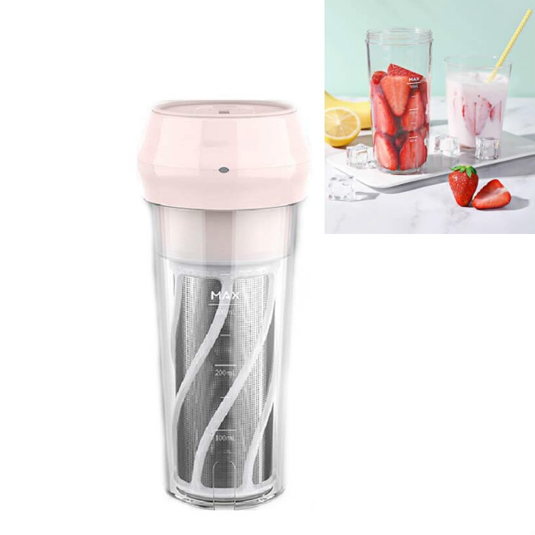 

Cup Juicer Portable Household Separate-type Juice Cup Electric Rechargeable Juicer with Cup Brush(Pink)