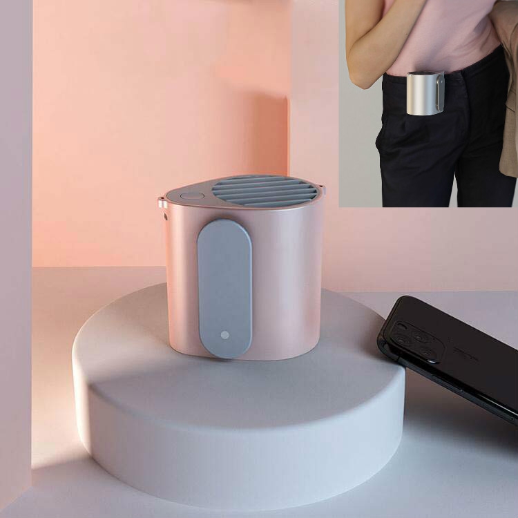 

Hanging Waist Small Electric Fan Portable USB Charging Fan(Pink)
