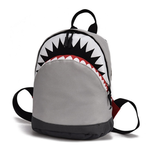 

Kids 3D Model Shark School Bags Kindergarten Children Canvas Backpack(S-Gray)