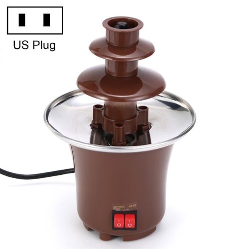 

Mini Three-Layer Stainless Steel Chocolate Fountain Machine DIY Children Party Kitchen Utensils, US Plug