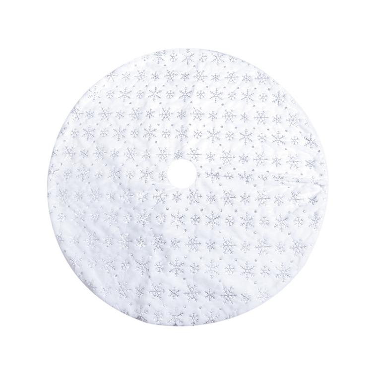 

Christmas Tree Plush Sequin Embroidered Bottom Decorative Skirt, Size:90cm(Silver)