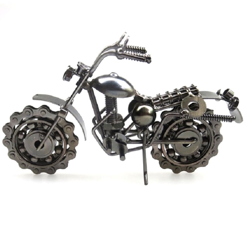 

Retro Motorcycle Model Metal Crafts Ornament Creative Gift, Size:8x14x21cm(Silver Grey)