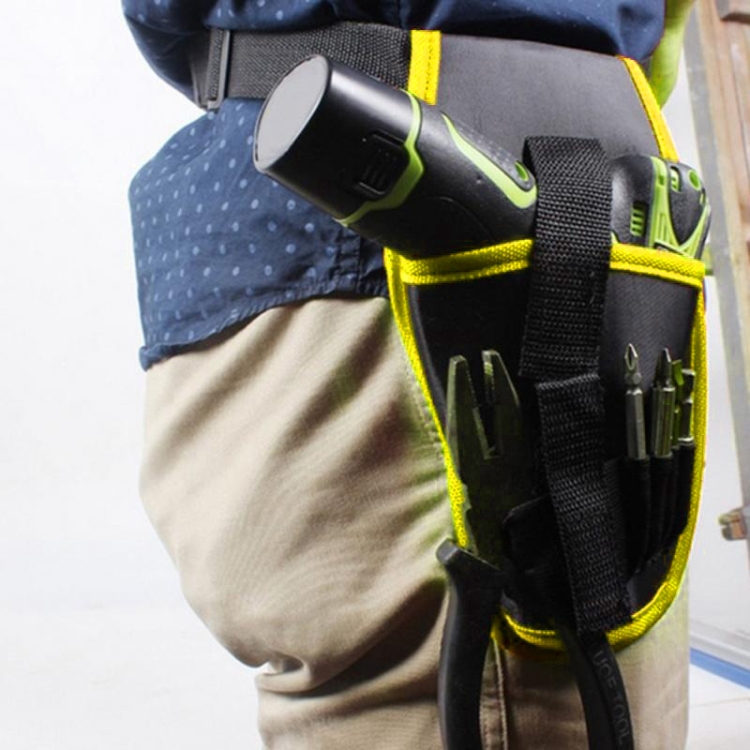 

Portable Cordless Drill Holder Drill Cordless Screwdriver Waist Power Tool Bag Drill Waist Tool Belt Bag(Yellow)