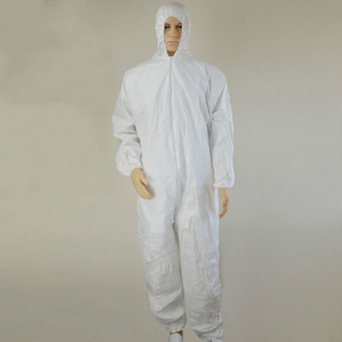 

Non-woven Hooded One-piece Disposable Waterproof and Oil-resistant Paint Protective Clothing Overalls, Size:One Size(White)