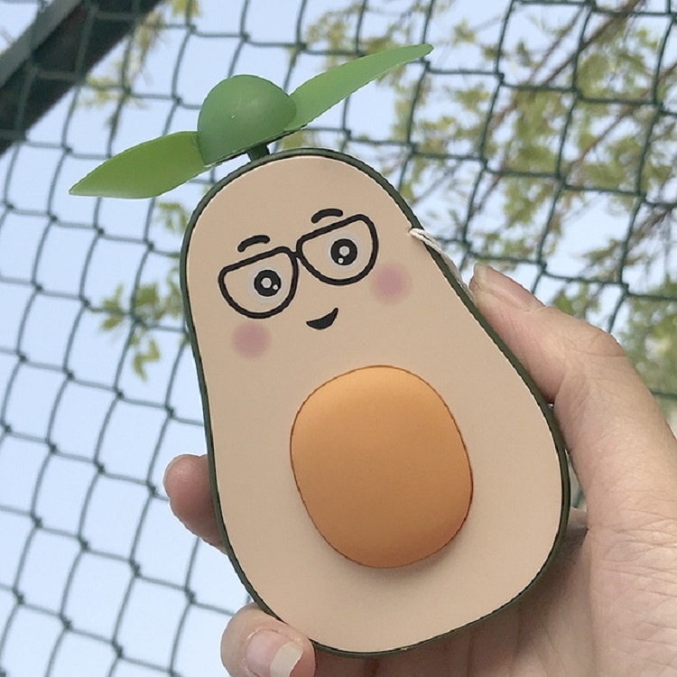 

Avocado Cartoon Small Fan Outdoor USB Portable Charging Fan(Glasses)