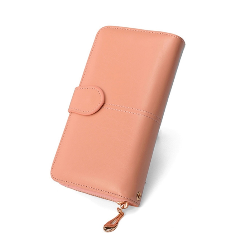 

3 PCS Multifunction Zipper Women Leather Wallet Long Trifold Coin Purse Card Holder Clutch(Pink)
