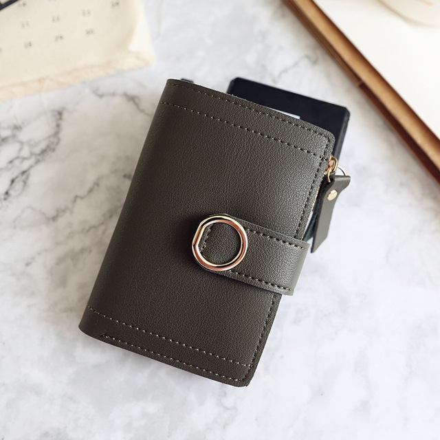 

Women Wallets Small Fashion Leather Purse Ladies Card Bag For Female Purse Money Clip Wallet(Dark Green)