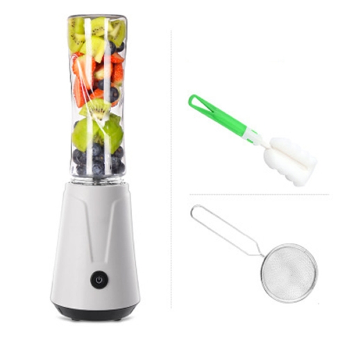 

Portable Electric Juicer Blender Fruit Baby Food Milkshake Mixer Meat Grinder Double cup and double knife(White)