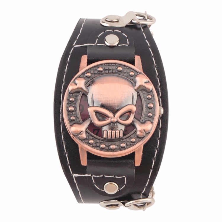 

Skull Cover Quartz Watch PU leather Bracelet Watch for Men / Women(Skull)