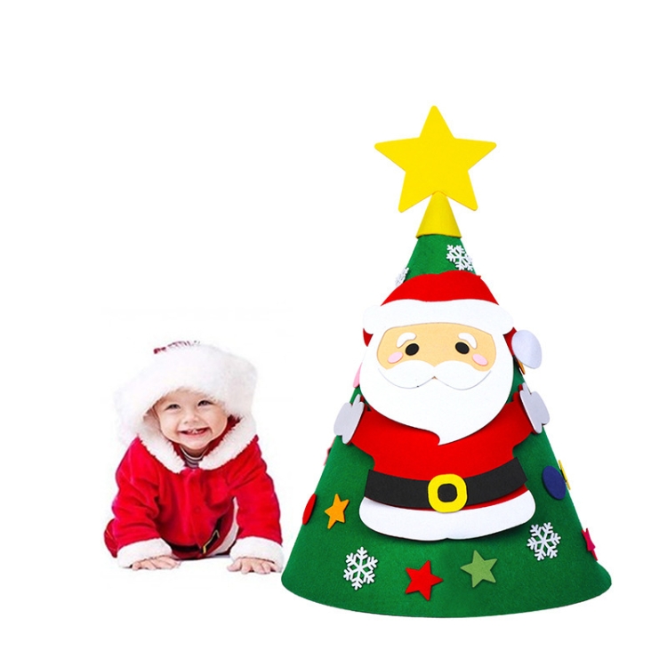 

Christmas Diy Game Cone Props Children Felt Cloth Christmas Tree Game Toys(Senior)