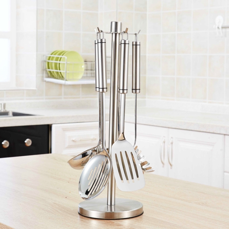 

Stainless Steel Kitchenware Storage Rack Hook Spatula Shelf
