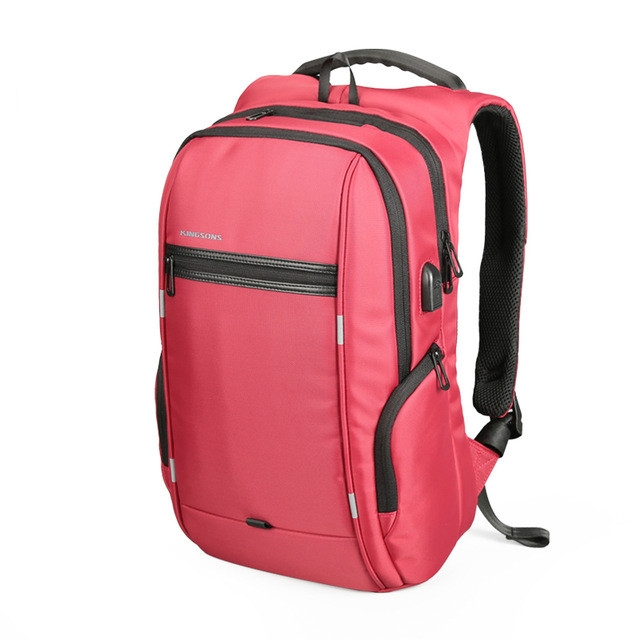

13.3-15.6 inch Laptop Backpack External USB Charge Computer Backpacks Anti-theft Waterproof Bags(A-Red)