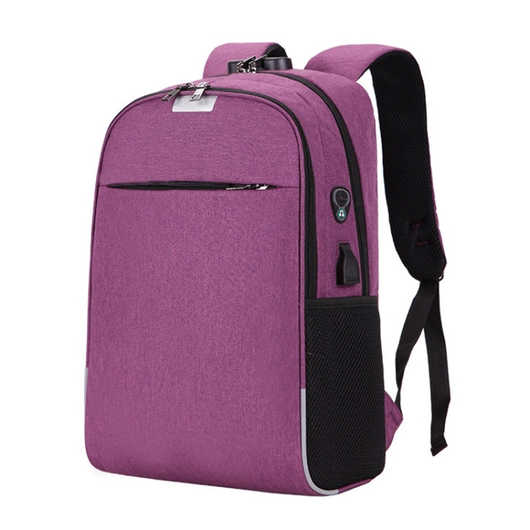 

Laptop Backpack School Bags Anti-theft Travel Backpack with USB Charging Port(Purple)