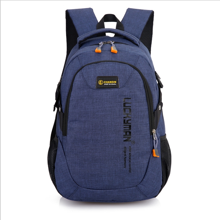

Unisex Waterproof Polyester Backpack School Bag Casual Business Laptop Backpack(Dark Blue)