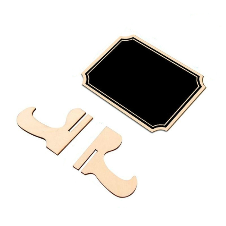 

4 PCS Wooden Crafts Small Blackboard Ornaments Home Decoration Wedding Party Desktop Display Board, Shape:Fillet
