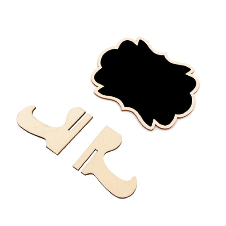 

4 PCS Wooden Crafts Small Blackboard Ornaments Home Decoration Wedding Party Desktop Display Board, Shape:Butterfly Shape