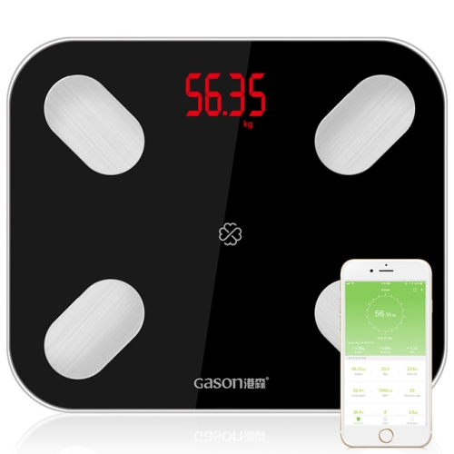 

GASON S4 Body Fat Scale Smart Electronic LED Digital Weighing Scale with Bluetooth APP, Support Android or IOS(Black)