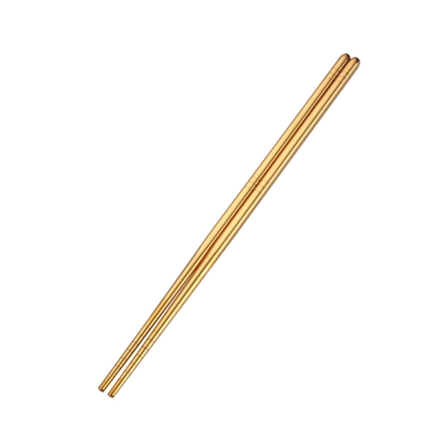 

1 Pair Stainless Steel Tableware Colorful Reusable Metal Chopsticks Dishware, Length：23cm(Gold)
