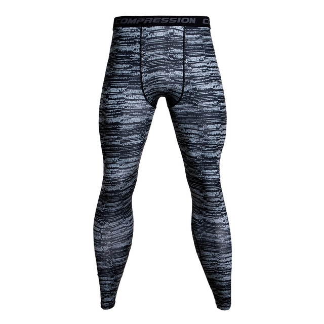 

Running Football Training Fitness Compression Tights Pants for Men, Size:XXL(Gray and Black Stripes)