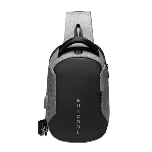 

Multi Function Crossbody Bags Men Chest Bag Water Repellent Shoulder Bag with USB Charging Port(Gray)