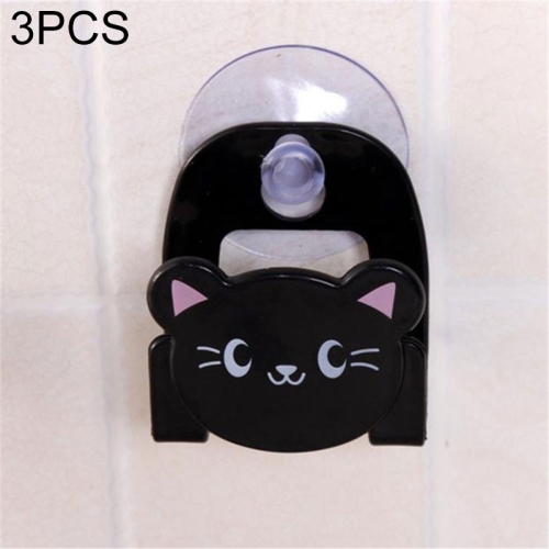 

3 PCS Multifunctional Cartoon Dish Cloth Sponge Holder With Suction Cup(Black)
