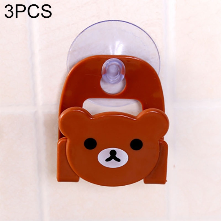 

3 PCS Multifunctional Cartoon Dish Cloth Sponge Holder With Suction Cup(Brown)