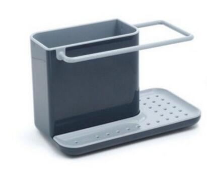 

2 PCS Kitchen Sponge Organizer Stands Box Self Draining Sink Storage Rack(Grey)